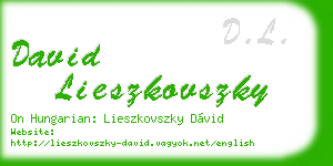 david lieszkovszky business card